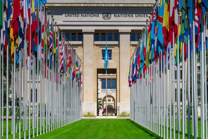 Geneva,,Switzerland,-,June,6,,2016:,National,Flags,At,The