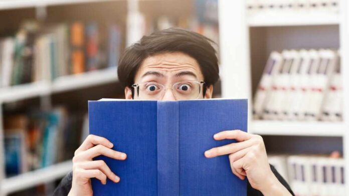 Oh,No.,Scared,Anxious,Korean,Student,Guy,Hiding,Face,Behind