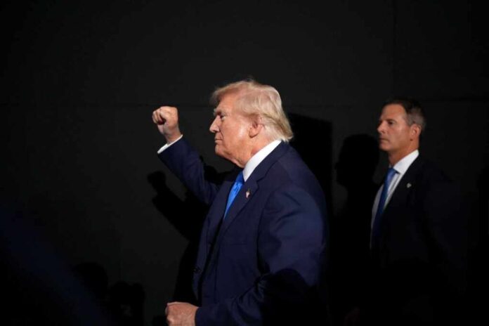 Republican,Presidential,Candidate,,Former,U.s.,President,Donald,Trump,Departs,Following