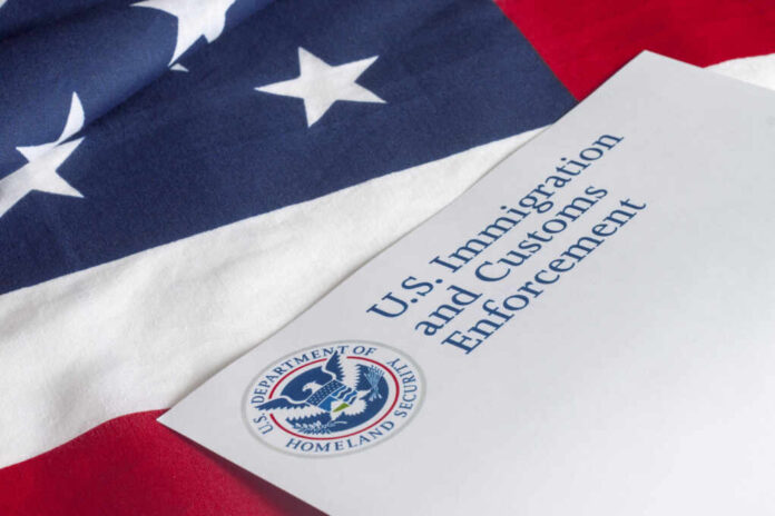 Us,Customs,And,Border,Enforcement,And,Usa,Flag