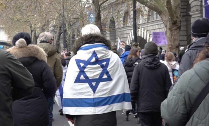 British,Jew,Marches,Against,Antisemitism.,London,,Uk.,26.11.23.