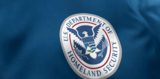 Seal of the U.S. Department of Homeland Security on a blue background