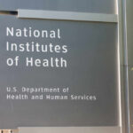 Sign for the National Institutes of Health displaying its affiliation with the U.S. Department of Health and Human Services