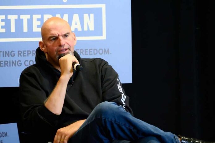 Person speaking into a microphone during an event