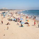 LA Beaches Poisoned–Heat Wave Nightmare! Crowded beach with people sunbathing and playing in the water