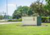 Monsanto corporate sign in a landscaped area
