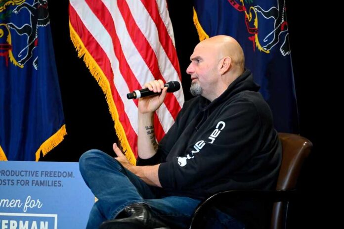Speaker at a political event discussing issues with an audience