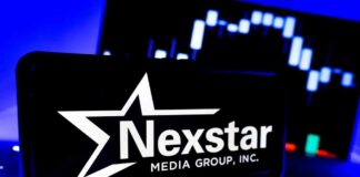 Nexstar Media Group logo displayed on a digital screen