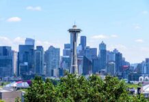 View of Seattle skyline featuring the Space Needle