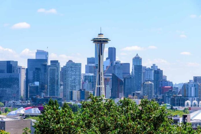 View of Seattle skyline featuring the Space Needle
