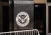Emblem of the U.S. Department of Homeland Security on a building