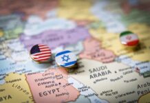 Trump’s Iran ‘Victory’ — The Real Endgame? Map of the Middle East with pins representing the USA, Israel, and Iran