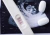 Safety Questions Follow Abortion Pill Boom Pregnancy test next to an ultrasound image and two white tablets