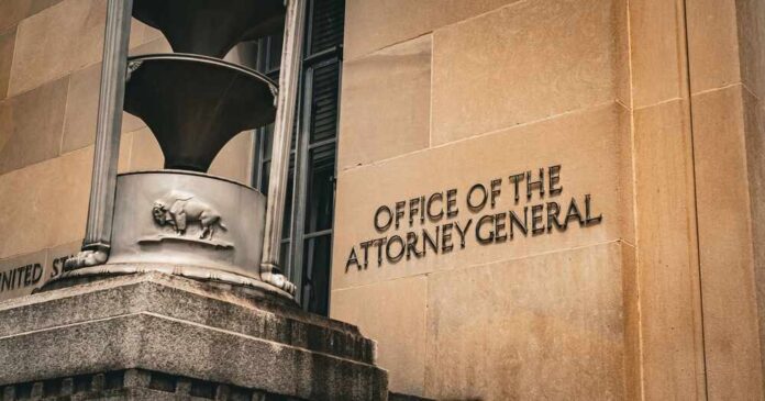 Washington,Dc,,United,States,-,Aug,05,,2022:,The,Entrance Office of the Attorney General building facade with metal sculpture