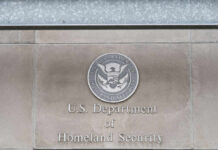 Questions Grow Over DHS Contracts Signage of the U.S. Department of Homeland Security with an official seal