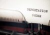 Typewriter close-up with document being typed