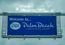 Florida Approves Trump Airport Name Welcome sign for Palm Beach International Airport
