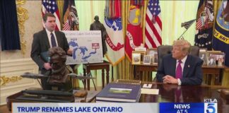 Trump signs order renaming Lake Ontario to 'Lake America'