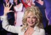 Politicized Tribute Ignites Dolly Fan Outrage blonde woman waving at a red carpet event