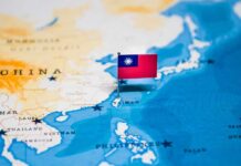 Silent Blockade Play Emerges Near Taiwan Taiwan flag pin on map of East Asia
