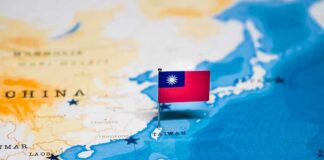 Silent Blockade Play Emerges Near Taiwan Taiwan flag pin on map of East Asia
