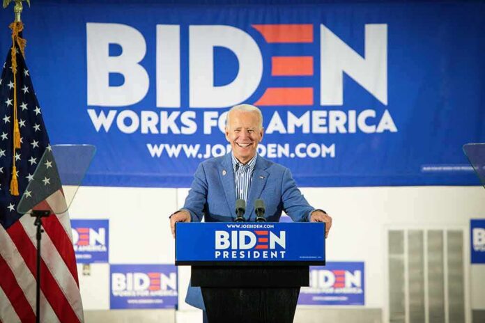 smiling man at podium during campaign event