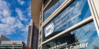 Vaccine Research Center building exterior with glass facade and signage