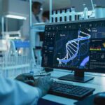 Lab-Made Viruses From AI — What’s Next? Scientist analyzing DNA model on computer in laboratory