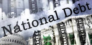 Debt Bomb DETONATES Past $40 Trillion U.S. Capitol and dollar bills collage on national debt theme