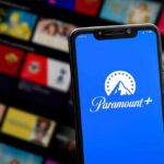 Paramount Turns Up Pressure On California Smartphone showing Paramount+ app on blue screen