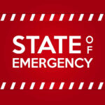 Emergency Declarations Roil NY – NJ STATE OF EMERGENCY in bold white text on red background.