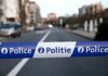 Police tape blocks a city street