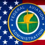 Federal Aviation Administration seal overlaid on the U.S. flag