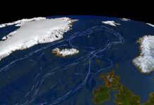Trump’s Greenland Claim Sparks Sovereignty Clash Satellite view of North Atlantic with ocean current paths