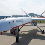 Unmanned aerial vehicle on display at an airshow