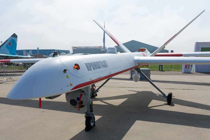 shutterstock_1497645524 Unmanned aerial vehicle on display at an airshow