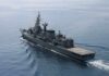 Gulf Shock: Hormuz Bypass Goes Big Modern naval warship cruising on calm sea