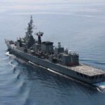 Gulf Shock: Hormuz Bypass Goes Big Modern naval warship cruising on calm sea