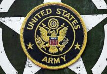 Military Families Targeted In $26M Grift United States Army embroidered patch on a green star background